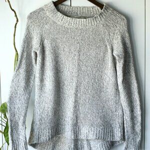 Ann Taylor LOFT Loose Knit Sweater Gray/Beige/White Size Small
